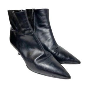 Prada Womens Size 41 Pointed Toe Ankle Heel Leather Boots